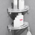 Modern Aluminum Bathroom Accessory Set Black/ Silver Bathroom Shelf