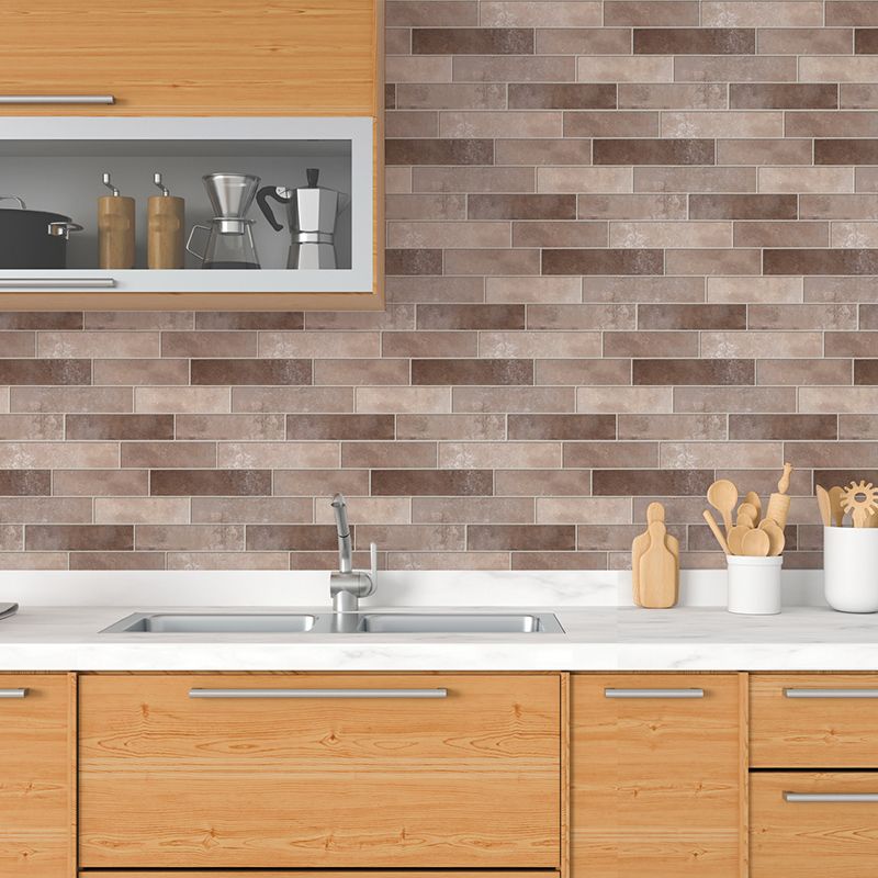 PVC Peel & Stick Tile Kitchen waterproof splash guard Peel and Stick Wall Tile Set of 18