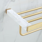 Polished Brass Bathroom Accessory Set Marble Bathroom Hardware