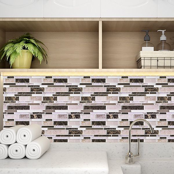 Modern Peel and Stick Wall Tile PVC Offset Joint Peel and Stick Wall Tile