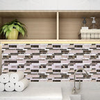 Modern Peel and Stick Wall Tile PVC Offset Joint Peel and Stick Wall Tile