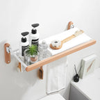 White Bathroom Set Solid Wood & Aluminum Bathroom Accessories Individually or as a Set