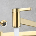 1-handle brushed nickel widespread faucet 1 hole wall-mounted bathroom faucet with brass