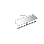 Contemporary 2-piece bathroom set made of polished chrome stainless steel toilet paper holder