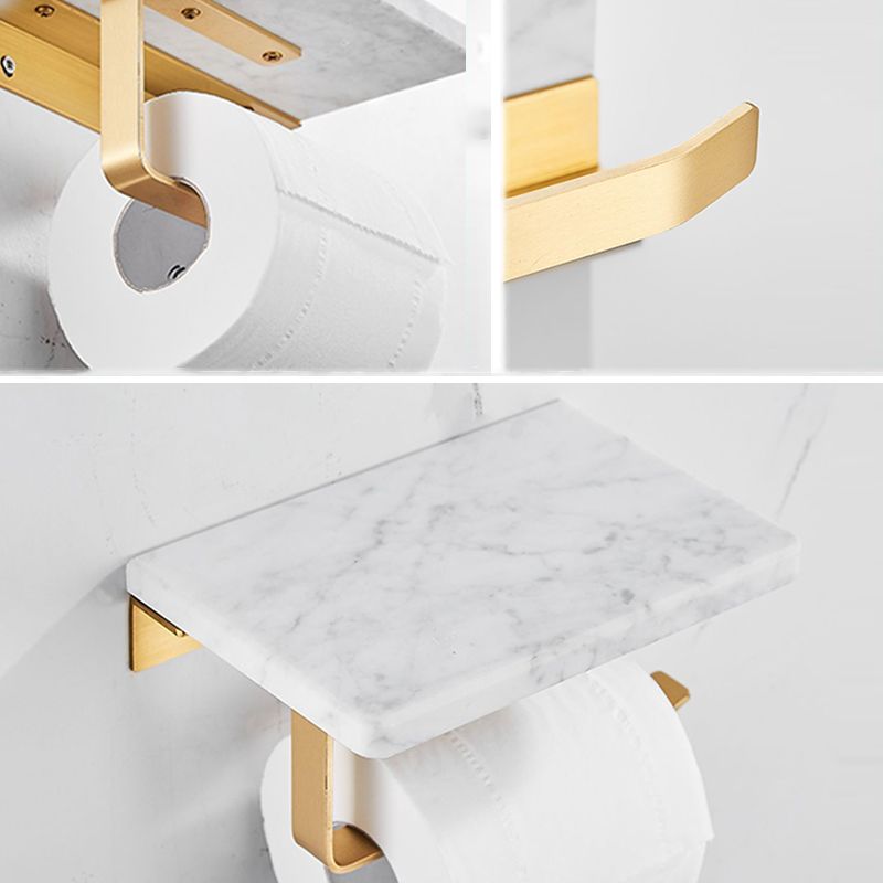 Marble & Brass Bathroom Accessories Set Golden Bathroom Accessories Kit
