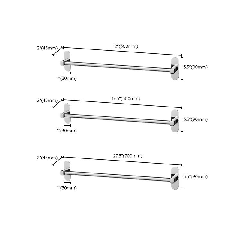 2-Piece Stainless Steel Slip Resistant Modern Chrome Bathroom Hardware Set