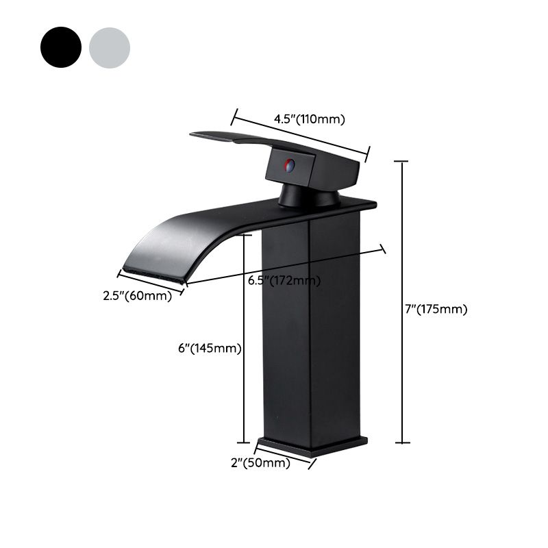 Basin faucet lever handle waterfall outlet bathroom fixture