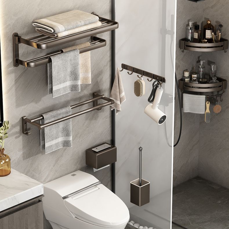 Contemporary bathroom accessory set 3-piece bath shelf with hooks