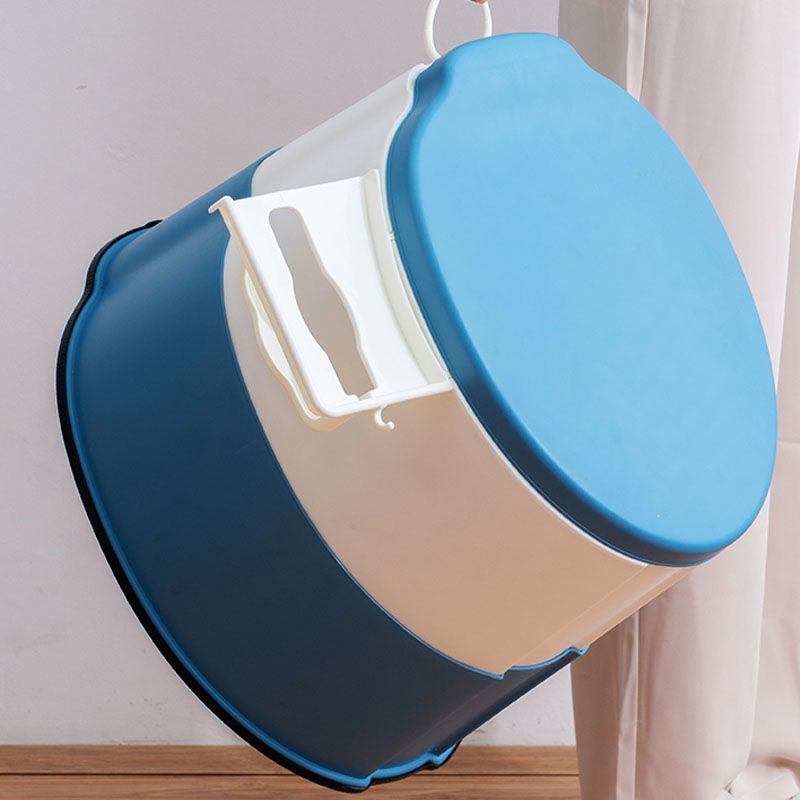Contemporary plastic floor-mounted toilet bowl with toilet seat for the bathroom