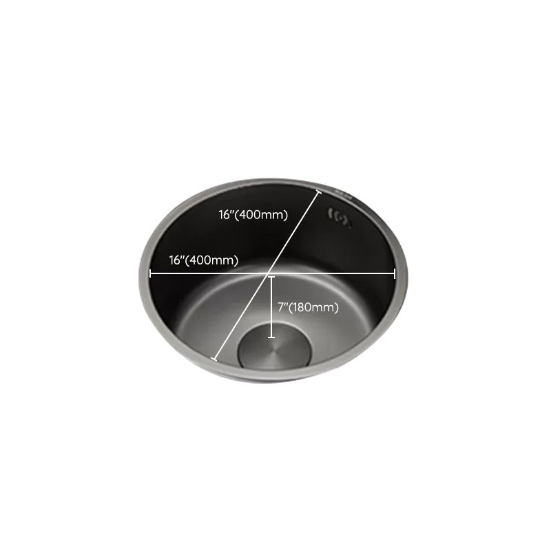 Kitchen Sink Round Single Bowl Color and Scratch Resistant Under-mounted Stainless Steel Kitchen Sink