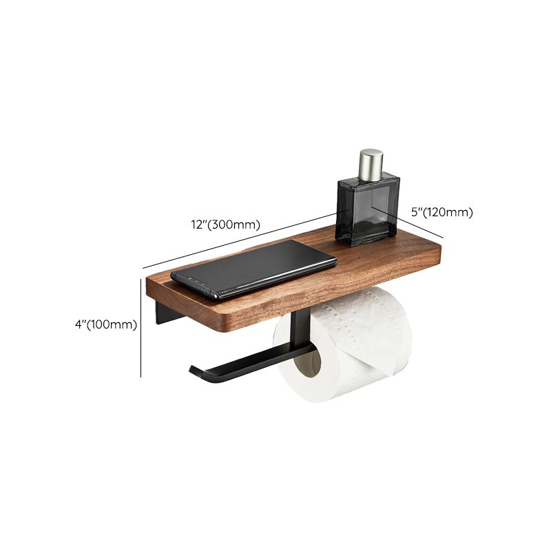 Wood and Aluminum Bath Accessory Set Black Bathroom Accessory Kit