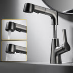 Modern 1-Lever Sink Faucet Round Basin Faucet Brass