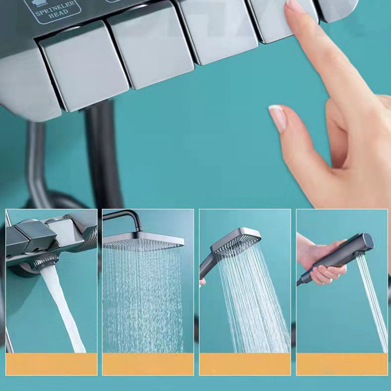 Modern adjustable swivel shower head metal shower fixture on the wall