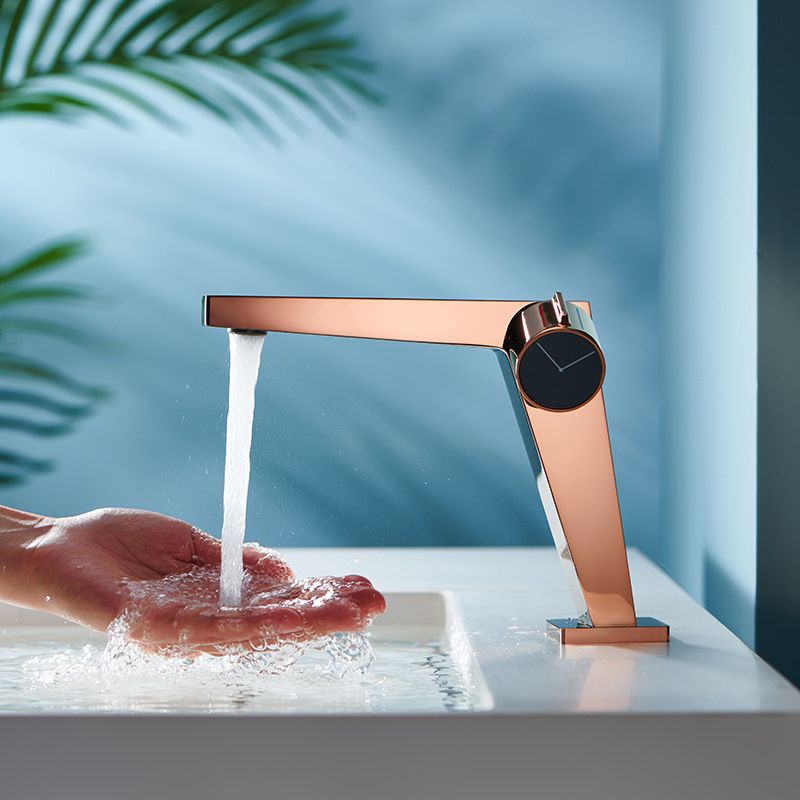 Modern Bathroom Sink Faucet Brass Knob Handle Low Arc Basin Faucet