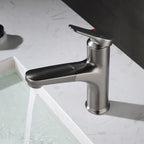 Modern Style Extendable Ship Faucet Copper Single Handle Sink Faucet for the Bathroom