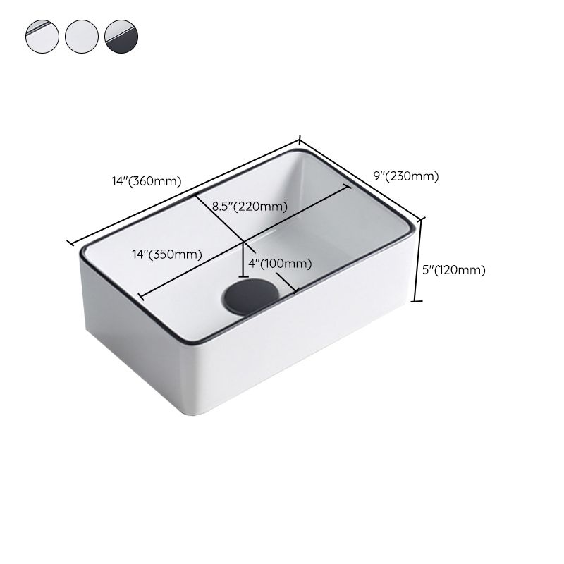 Modern porcelain floor washbasin Rectangular washbasin for the bathroom
