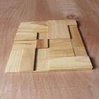 Mosaic Wood Wall Cladding Glue Living Room Modern Style Wood Plank