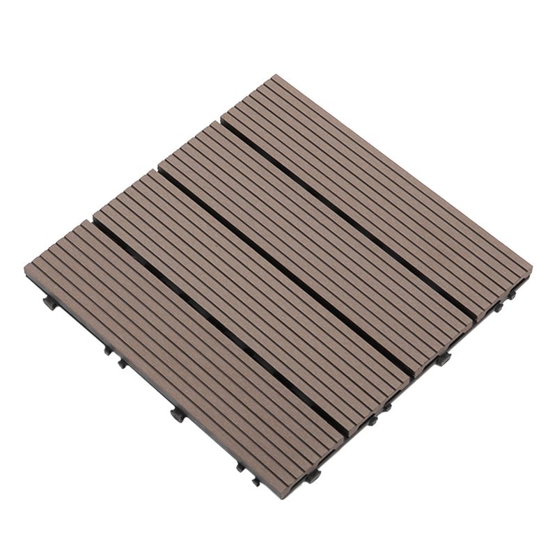 Composite Plank Tiles Striped Pattern Square Deck Flooring Outdoor Patio