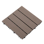 Composite Plank Tiles Striped Pattern Square Deck Flooring Outdoor Patio