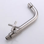 Contemporary Wall-Mounted Bathroom Faucet Cross Handles Stainless Steel Faucet