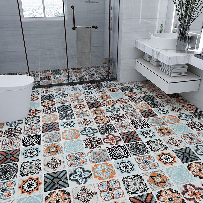 Modern vinyl floor planks for peeling and sticking Geometrically printed PVC flooring