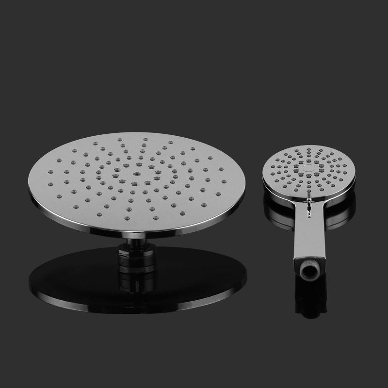 Ceiling and wall mounted showerhead combination round chrome spray head
