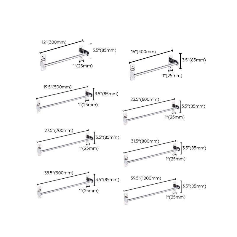 3-piece Stainless Steel Bathroom Accessory Set Modern Chrome Object Stand