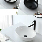 Modern Vessel Bathroom Sink Oval Porcelain with Pop-Up Drain System Vessel