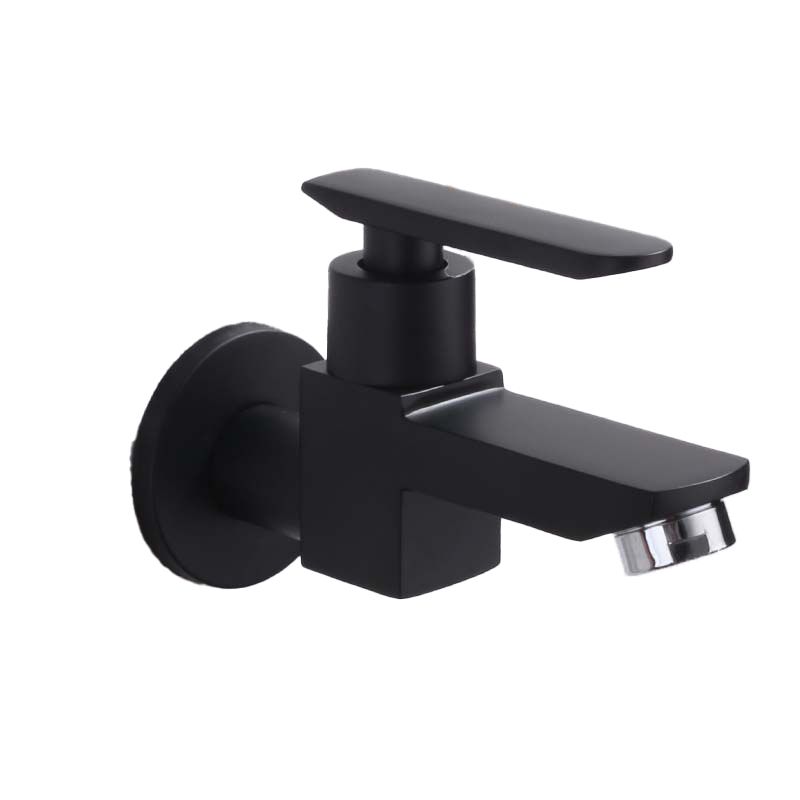 Contemporary Wall-Mounted Bathroom Faucet Lever Handles Solid Brass Faucet