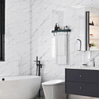 Bathroom mosaic tile marble print peel-and-stick backsplash tile