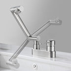 2 holes sink faucet swivel stainless steel single handle central mounted faucet