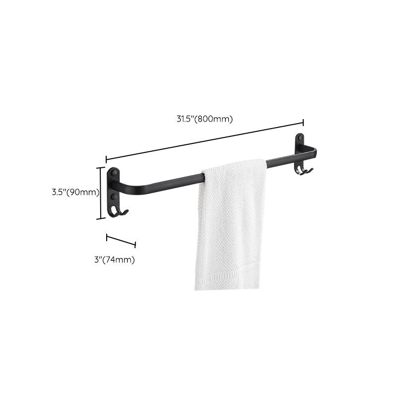 Modern black aluminum bathroom accessory set towel bar bathroom fittings