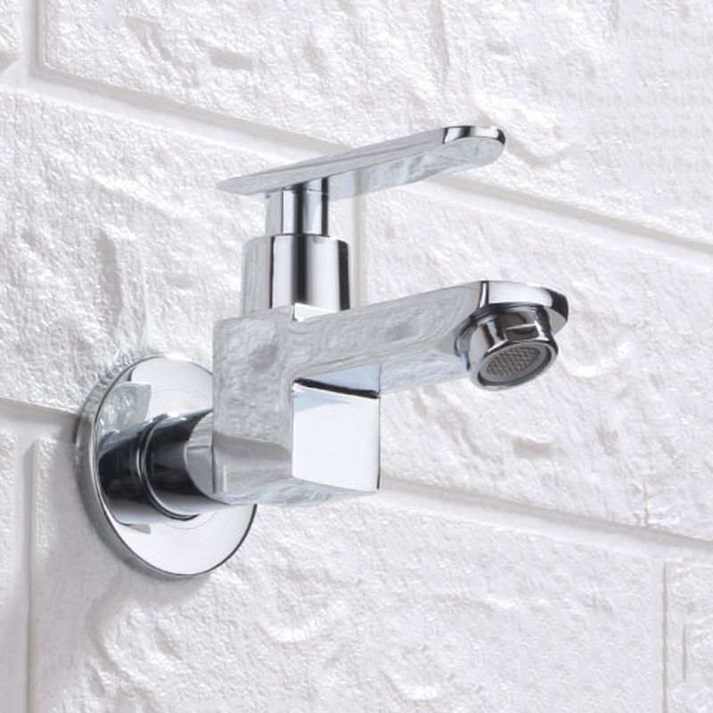 Contemporary Wall-Mounted Bathroom Faucet Lever Handles Solid Brass Faucet