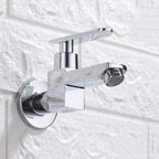 Contemporary Wall-Mounted Bathroom Faucet Lever Handles Solid Brass Faucet