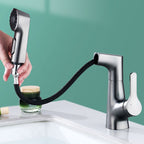 Modern Faucet Solid Copper Centerset Bathroom Faucet