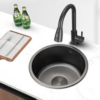 Kitchen Sink Round Single Bowl Color and Scratch Resistant Under-mounted Stainless Steel Kitchen Sink