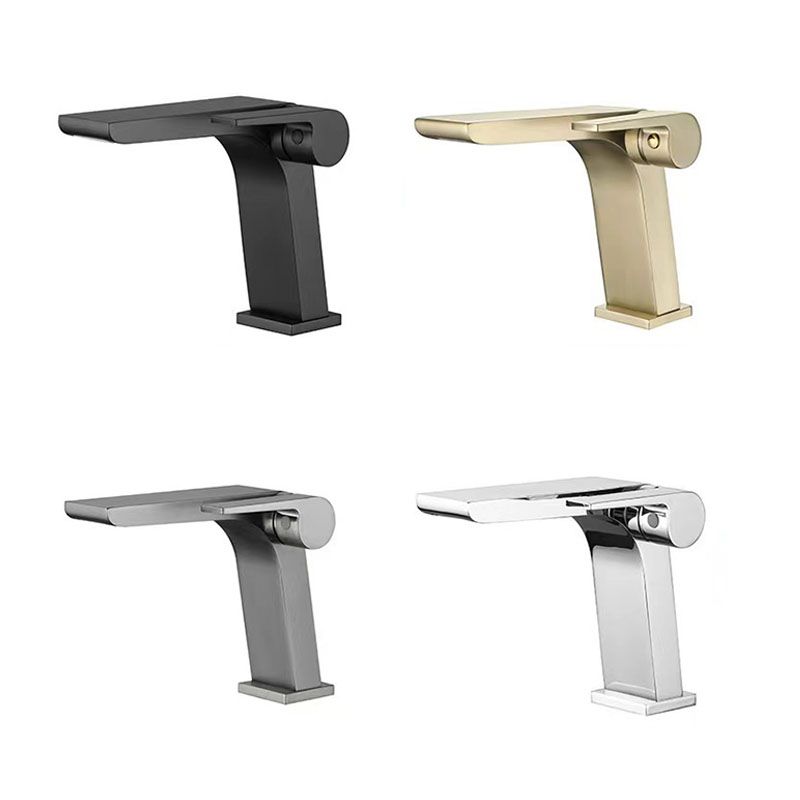 Modern vessel faucet brass lever waterfall spout sink faucet