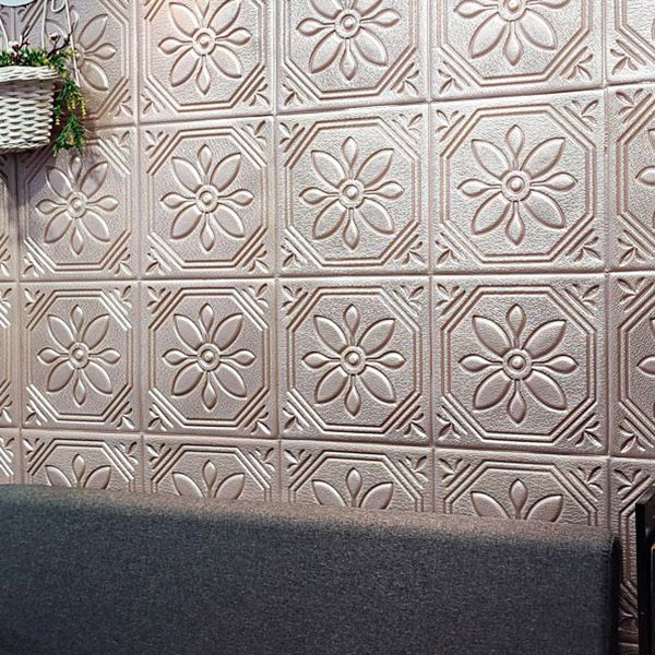 Modern Wall Panel Floral 3D Print Peel and Stick Waterproof Wall Panels