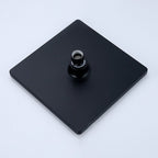 Black Square Fixed Shower Head Modern Style Wall Mounted Shower Head