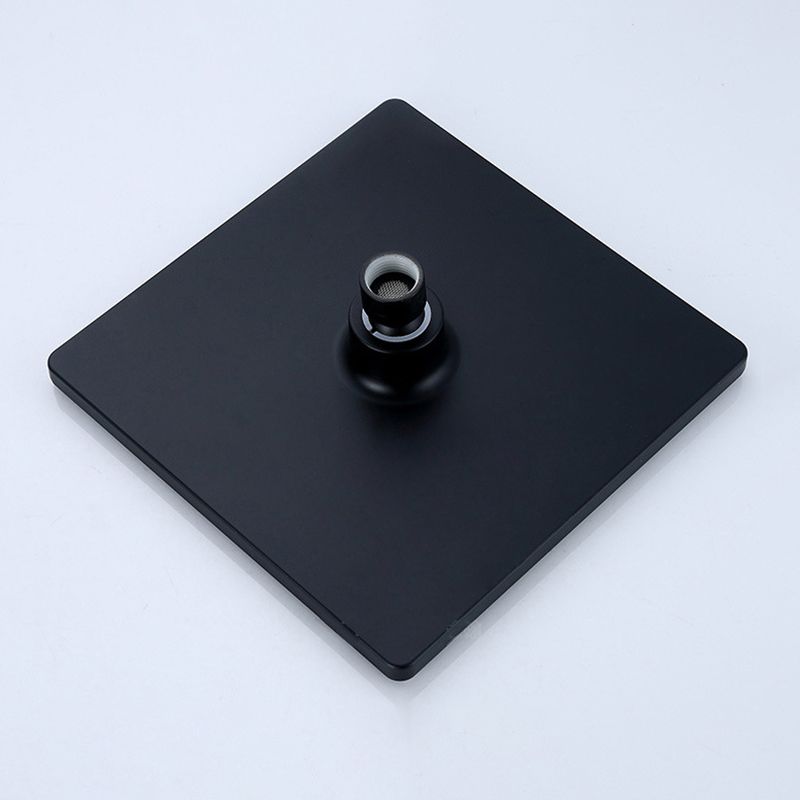 Black Square Fixed Shower Head Modern Style Wall Mounted Shower Head