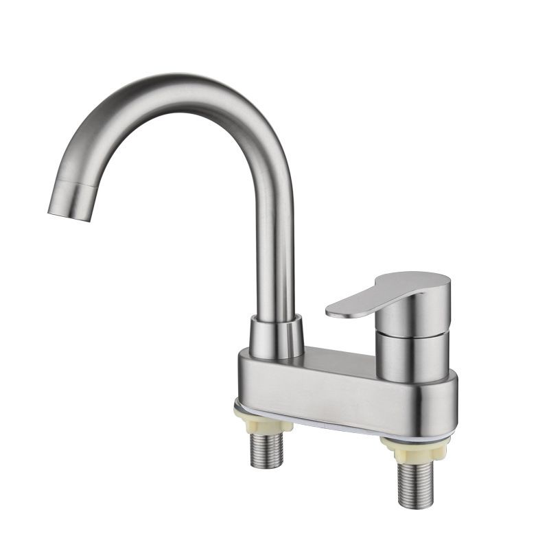 304 stainless steel center faucet bathroom single handle hot and cold sink faucet