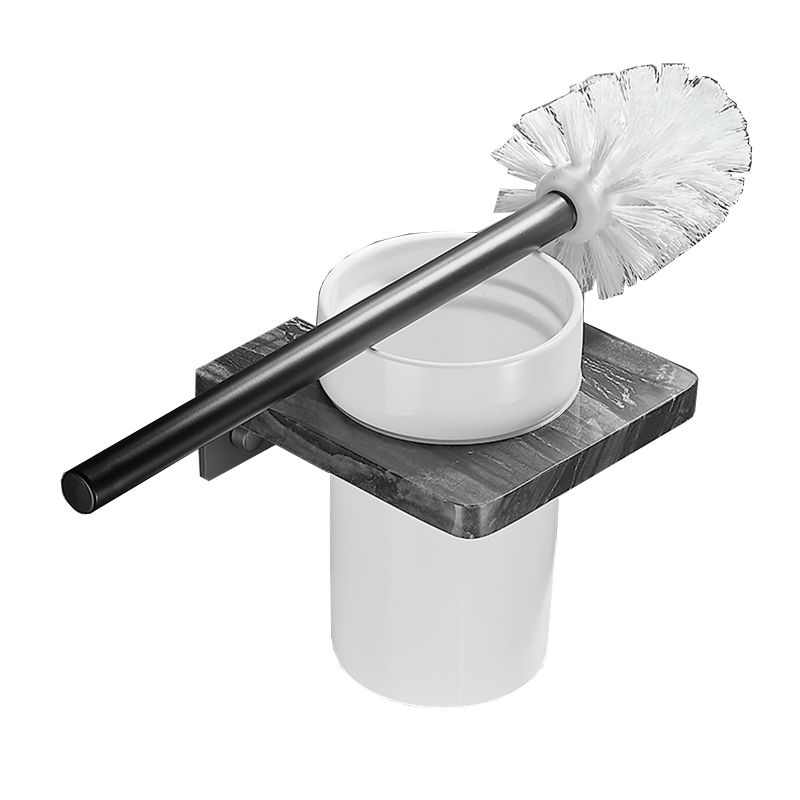 Metal and marble bathroom accessories as a single piece or as a set in black