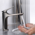 Modern Vessel Sink Faucet Copper Lever Handle Low Arc Vessel Faucet for the Bathroom