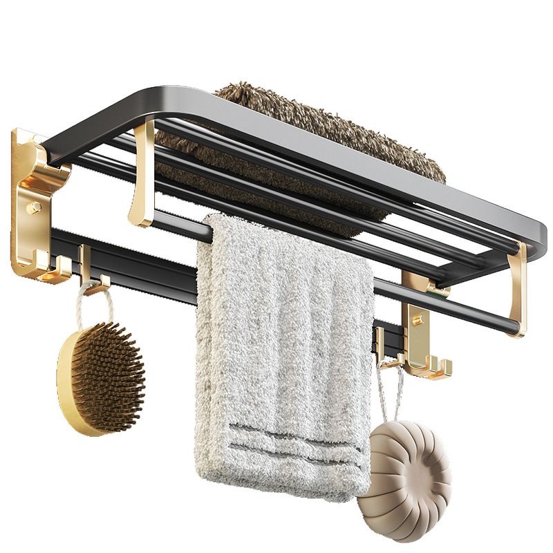Modernism Bathroom Accessories Hardware Set Black & Gold Bathroom Shelf/Towel Bar