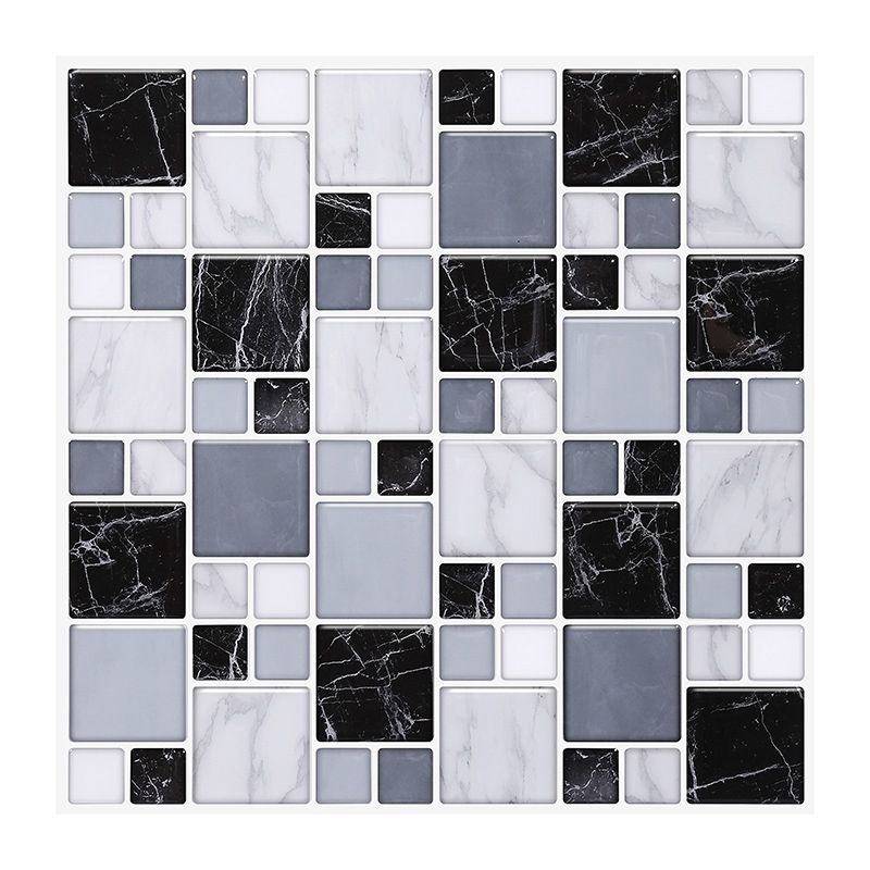 Pattern Matte Color Stone Peel and Stick Mosaic Tile Peel and Stick Tile Set of 2