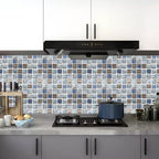 Plastic Peel & Stick Mosaic Tiles Mosaic Wallpaper with Square Shape