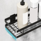 2-piece bathroom shelf made of matte black metal bathroom hardware set