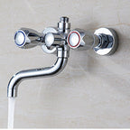 Chrome Bathroom Faucet Trim Wall-mounted Swing Faucet with Hand Shower