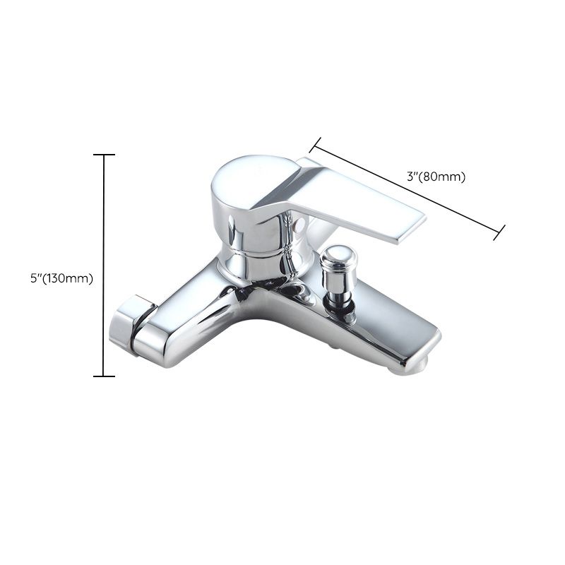 Modern Silver Faucet Copper with 1-Handle 2-Hole Bathroom Faucet