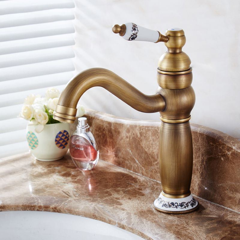 Round Basin Faucet Bathroom Faucet Single Lever High Arc Basin Faucet